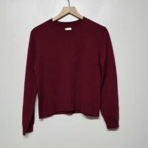 Baldwin Kansas City Sweater Womens Small Crew Neck Baby Wool Yak Cashmere Red
